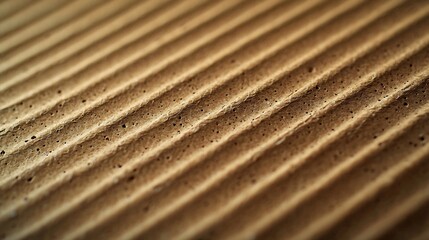 Poster - Plain Brown Corrugated Cardboard Texture Pattern Background : Generative AI