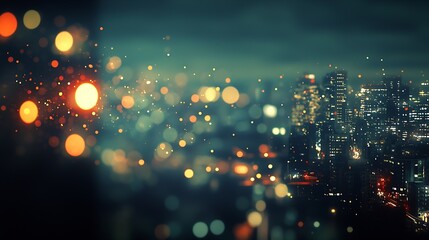 Poster - Night City Bokeh Texture : Generative AI