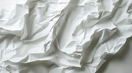 Poster - White Rumpled Paper Texture Background : Generative AI