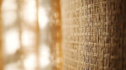 Poster - Bamboo Mat Background Texture : Generative AI