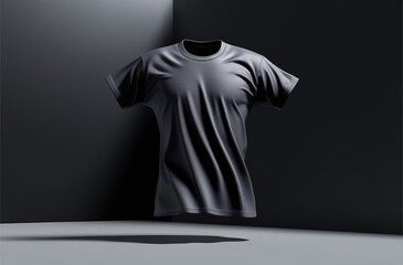 3D Blank black T-shirt Mockup. Made with generative AI technology