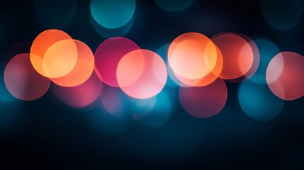 Poster - Bokeh of Different Colors on Black : Generative AI