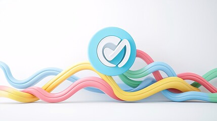 Poster - A 3D search engine logo surrounded by swirling data streams, symbolizing the constant flow of information