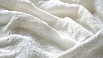 Poster - White Creased Cotton Fabric Texture : Generative AI