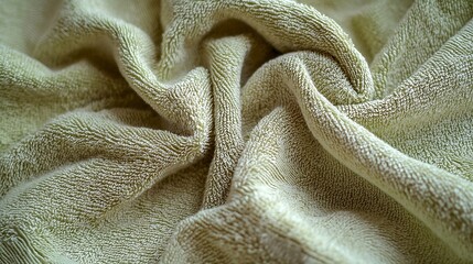 Poster - pale green cotton fabric background bath towel texture : generative ai