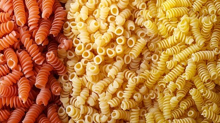 Poster - Set of Different Macaroni Pasta Texture Background : Generative AI