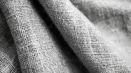 Poster - Rough Black and White Fabric Texture : Generative AI