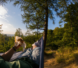 Relaxing in a Hammock with a Sandwich