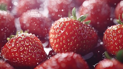 Poster - Strawberry Background : Generative AI