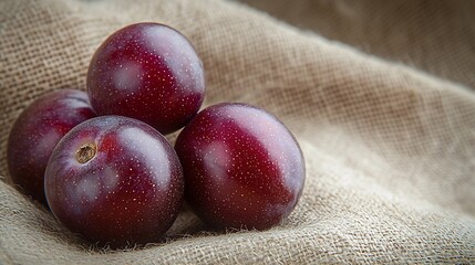 Poster - Plums on Sacking : Generative AI
