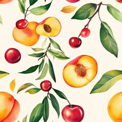 Sticker - Peach & Cherry Pattern.