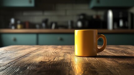 Poster - Tabletop with Cup of Coffee : Generative AI
