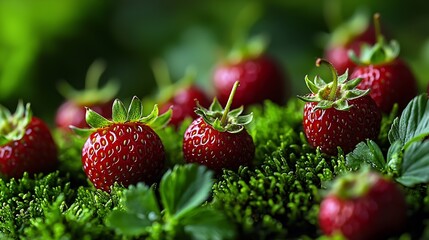 Poster - Small Wild Strawberries : Generative AI