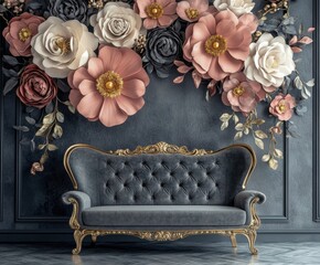 Poster - Luxury Floral Sofa.