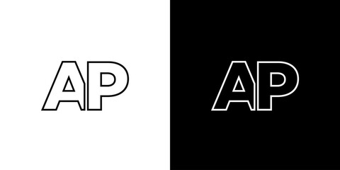 Canvas Print - Letter A and P, AP logo design template. Minimal monogram initial based logotype.