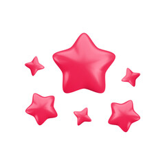 Wall Mural - vector 3d red gold sparkling star composition isolated on white background. cute realistic cartoon 3