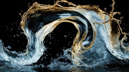 Poster - Number 4 depicted in a swirling splash of water, showcasing movement and clarity.