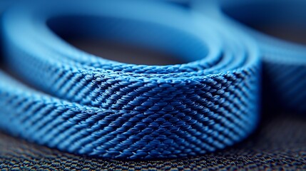 Poster - Blue Belt on Black Fabric : Generative AI