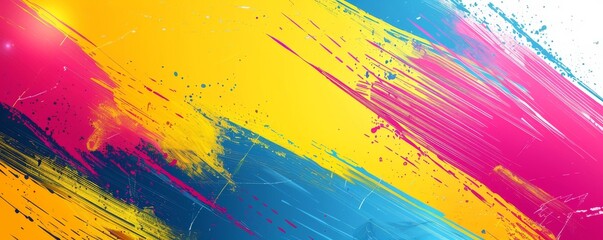 Poster - Abstract background with vibrant colors and brush strokes, modern art