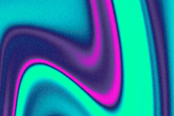 Abstract wavy blurred blue, pink, green grain noise gradient background