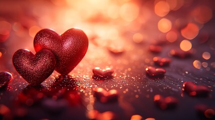 Poster - Heart Shaped Bokeh Valentines Day Background : Generative AI