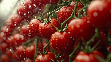 Poster - Fresh Red Tomatoes Background : Generative AI