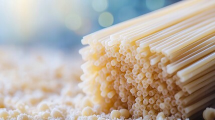 Poster - Uncooked Spaghetti Noodles Background : Generative AI