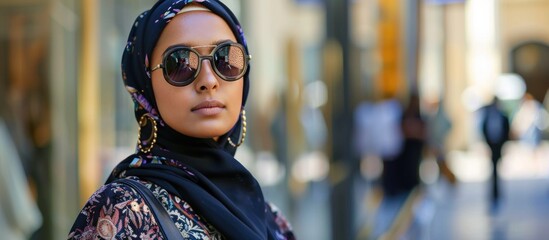 Wall Mural - Woman in Hijab and Sunglasses