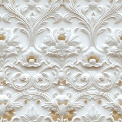 Canvas Print - White Ornate Wall.