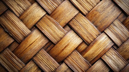 Poster - Woven Bamboo Texture Background : Generative AI