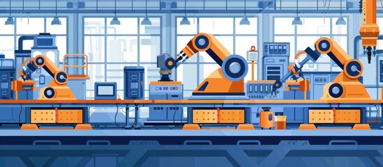 Poster - Automated Factory Illustration