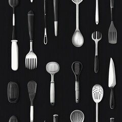 Sticker - Kitchen Utensil Pattern.