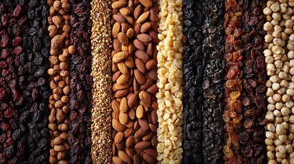 Aufkleber - Dried Fruits and Nuts Background : Generative AI