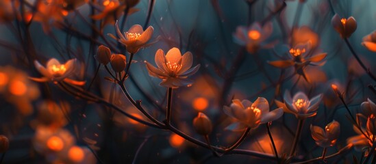 Wall Mural - Glowing Flowers