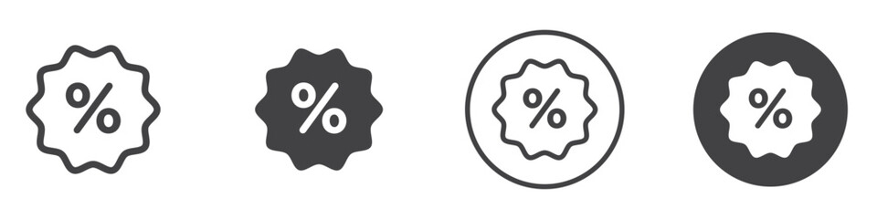 Percentage Icon thin line illustration