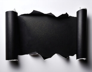 Poster -  Black torn paper isolated on a white background, offering copy space for sale announcements_1(141)