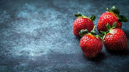 Poster - Strawberries Texture Top View : Generative AI