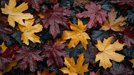 Poster - Maple Leaves Background : Generative AI