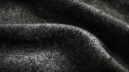 Poster - Rough Black and White Fabric Texture : Generative AI