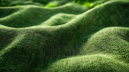 Poster - Rough Green Fabric Texture : Generative AI