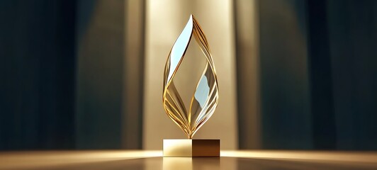 Award plaque glass luxury gold trophy display 