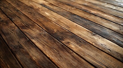 Poster - Natural Wooden Board Texture Top View : Generative AI