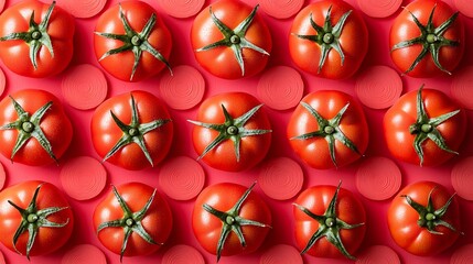 Poster - Tomatoes Texture Background Pattern : Generative AI
