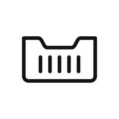 Poster - Plastic crate isolated icon, ventilated crate vector icon with editable stroke