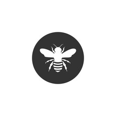 Canvas Print - Simple bee icon isolated on transparent background