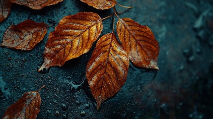Poster - Birch Leaves : Generative AI