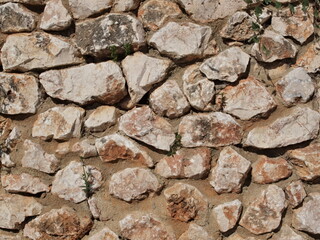 Typical, traditional stone wall in Portugal