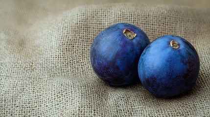 Poster - Two Plums on Sacking : Generative AI