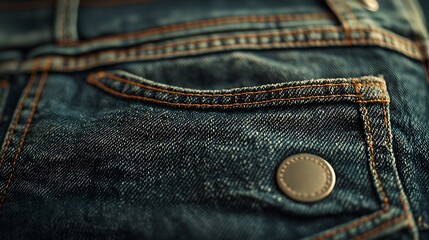 Poster - Jeans Closeup Texture : Generative AI
