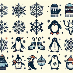 Canvas Print - Winter / Christmas Icons